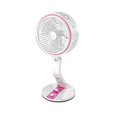 Roter Wiederaufladbarer Tisch Personal Space USB Mini Portable Fan mit LED-Licht für das Home Office