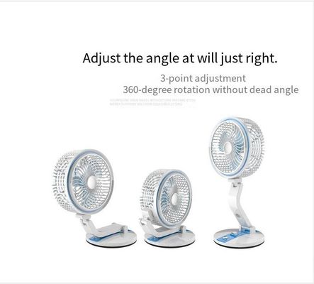 Roter Wiederaufladbarer Tisch Personal Space USB Mini Portable Fan mit LED-Licht für das Home Office