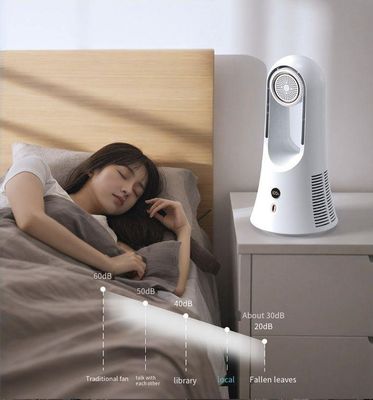 Englisch Betriebssprache USB-betriebener Desktopventilator Großer Wind Aromatherapie Blätterloser Ventilator