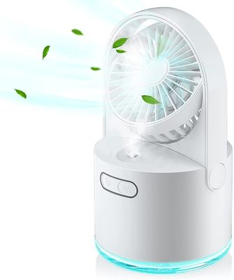 2 in 1 Mini-Ventilator Luftbefeuchter Tragbarer Ventilator mit Funktion Wiederaufladbarer USB-Elektroventilator