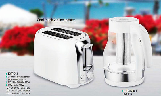 750 Watt leistungsfähiger Toaster aus Edelstahl mit kühlem Touch und mechanischer Timersteuerung