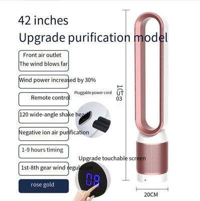 42 Zoll blattloser Kühlturmventilator mit Hepa-Luftreiniger und 2024 Smart-Fernbedienung