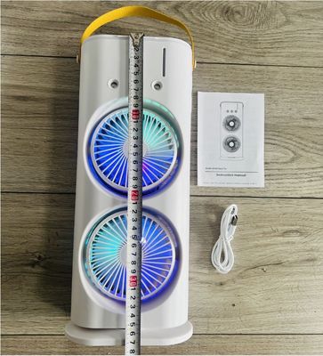 Doppelkopf-Sprühventilator Luftbefeuchter Kühlraum-Klimaanlage für Desktop-Kühlung