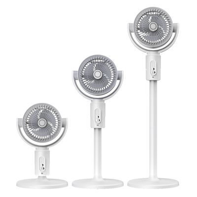 Einstellbare Höhe 4000mA Portable USB Wiederaufladbare Stehventilator mit Zeitrahmen Led-Lampe Licht