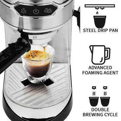 Portable elektrische Espresso Kaffeemaschine aus Edelstahl für Zuhause und Büro