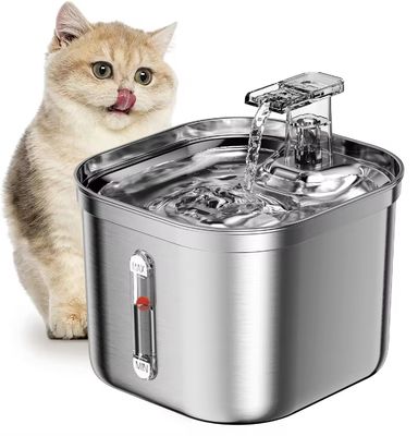 Quadratischer 2,2-Liter-Automatikwasserguss aus Edelstahl für Haustiere