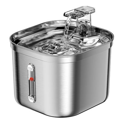 Quadratischer 2,2-Liter-Automatikwasserguss aus Edelstahl für Haustiere