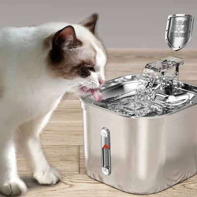 Quadratischer 2,2-Liter-Automatikwasserguss aus Edelstahl für Haustiere