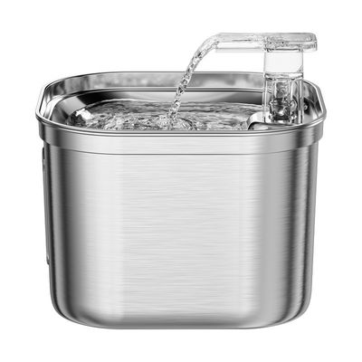 Quadratischer 2,2-Liter-Automatikwasserguss aus Edelstahl für Haustiere