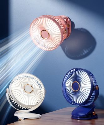 USB-Wiederaufladbare 6 Zoll tragbare Ventilatoren mit Nachtlicht 720 Drehbare persönliche Clip-Ventilator für das Home Office