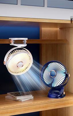 USB-Wiederaufladbare 6 Zoll tragbare Ventilatoren mit Nachtlicht 720 Drehbare persönliche Clip-Ventilator für das Home Office