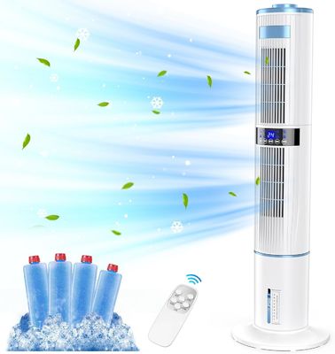 Tragbare Kühlturm Lüfter TUYA Steuerung Doppelschicht Design 33*33*120cm Abmessungen