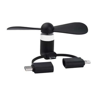 Personalisiertes Logo Mobiltelefon Portable 3 In 1 USB Typ C Fastenkühlung Mini-Ventilator für 15g