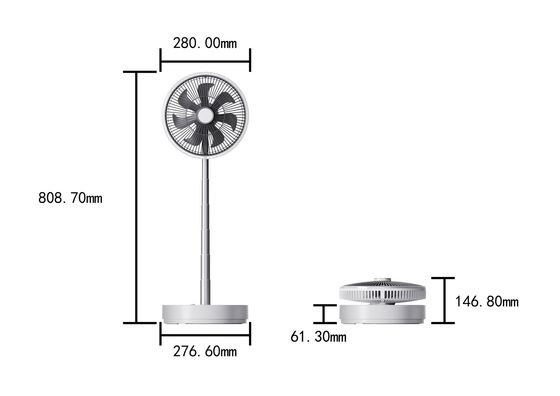 Fußbodenventilator mit tragbarem Teleskopkonzept und Fernbedienung