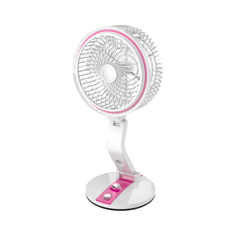 Roter Wiederaufladbarer Tisch Personal Space USB Mini Portable Fan mit LED-Licht für das Home Office