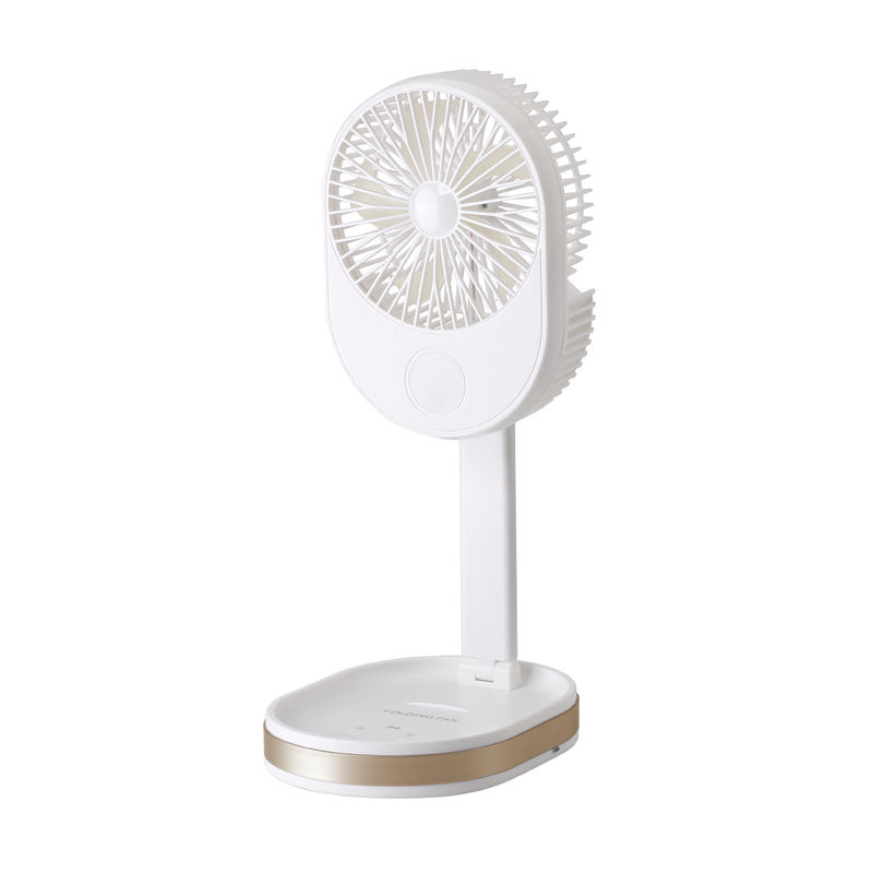 Personalisiertes Logo 1500 mAh USB Wiederaufladbarer Tischventilator mit LED-Licht und ABS-PP-Material