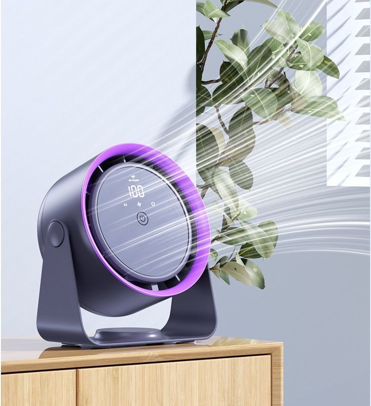 Kühllösung 2 in 1 Elektrischer Tischventilator mit Touch-Display-Steuerung und 5-Geschwindigkeits-Anpassung