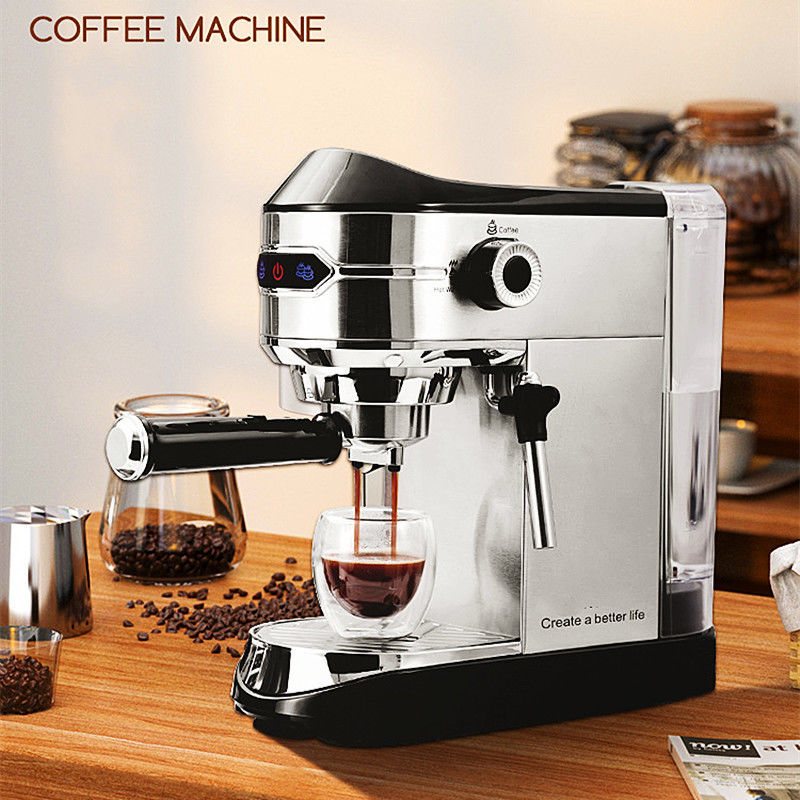 Portable elektrische Espresso Kaffeemaschine aus Edelstahl für Zuhause und Büro